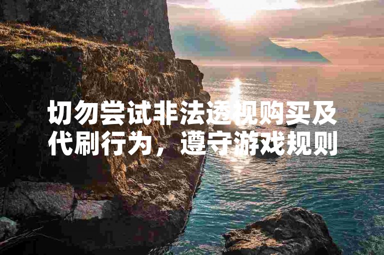 切勿尝试非法透视购买及代刷行为，遵守游戏规则。