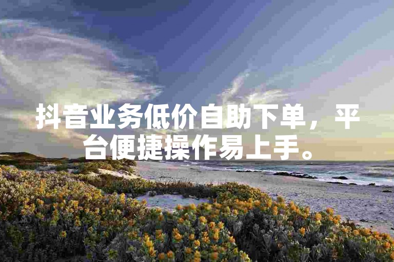 抖音业务低价自助下单，平台便捷操作易上手。