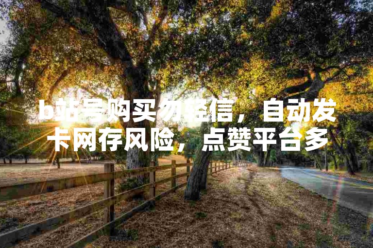 b站号购买勿轻信，自动发卡网存风险，点赞平台多违规。