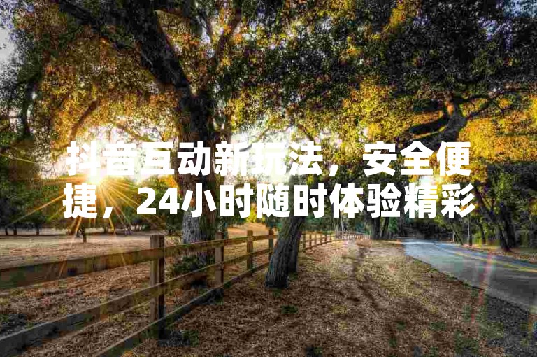 抖音互动新玩法，安全便捷，24小时随时体验精彩。