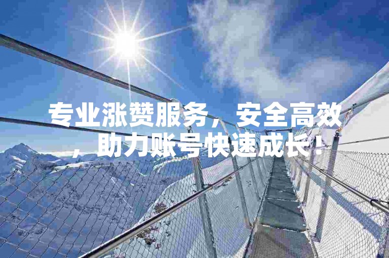 专业涨赞服务，安全高效，助力账号快速成长！