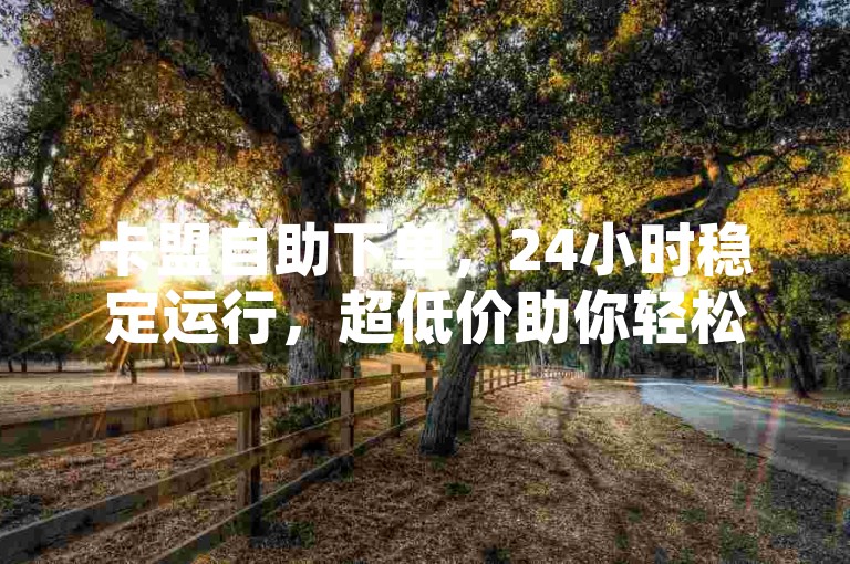 卡盟自助下单，24小时稳定运行，超低价助你轻松购物。