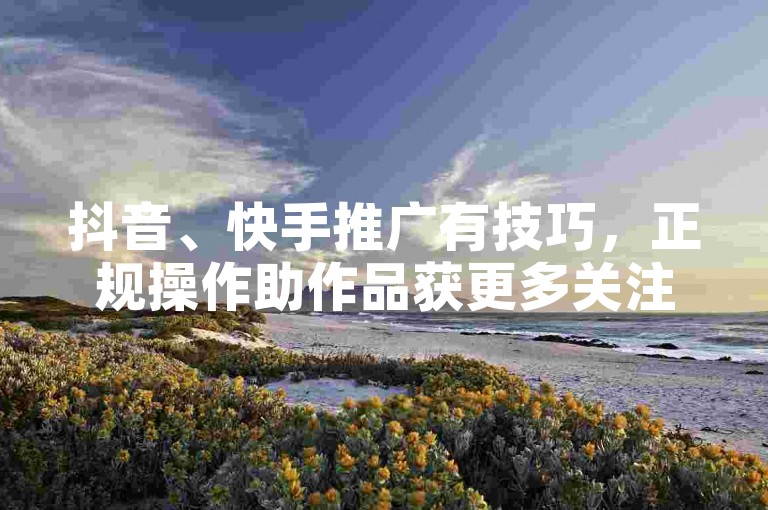 抖音、快手推广有技巧，正规操作助作品获更多关注。
