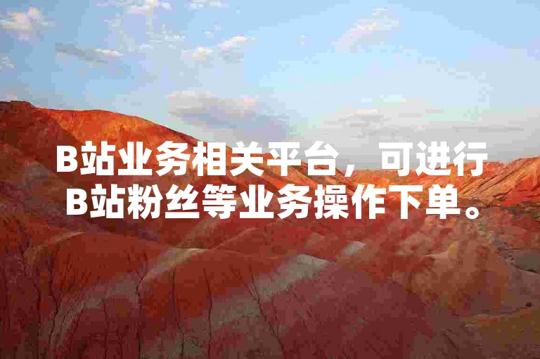 B站业务相关平台，可进行B站粉丝等业务操作下单。