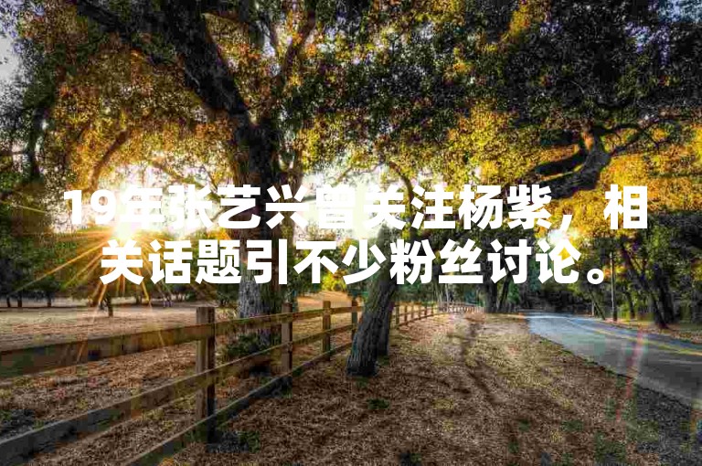 19年张艺兴曾关注杨紫，相关话题引不少粉丝讨论。