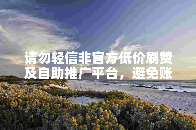 请勿轻信非官方低价刷赞及自助推广平台，避免账号风险。
