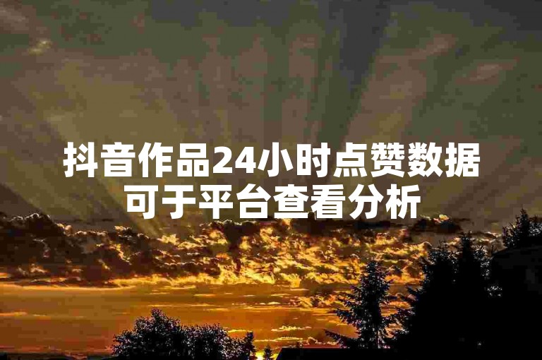 抖音作品24小时点赞数据可于平台查看分析