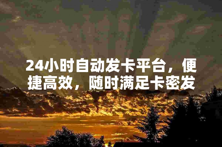 24小时自动发卡平台，便捷高效，随时满足卡密发放需求。