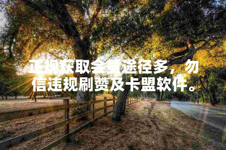 正规获取会员途径多，勿信违规刷赞及卡盟软件。