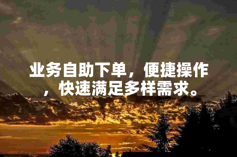 业务自助下单，便捷操作，快速满足多样需求。
