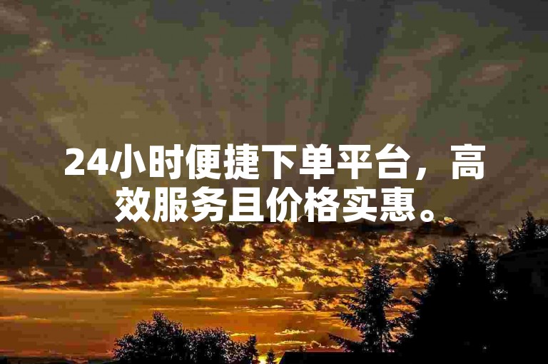 24小时便捷下单平台，高效服务且价格实惠。