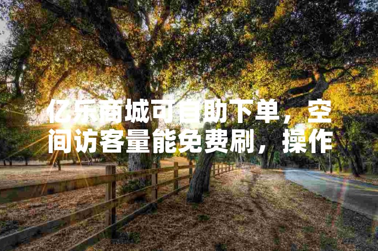 亿乐商城可自助下单，空间访客量能免费刷，操作便捷。