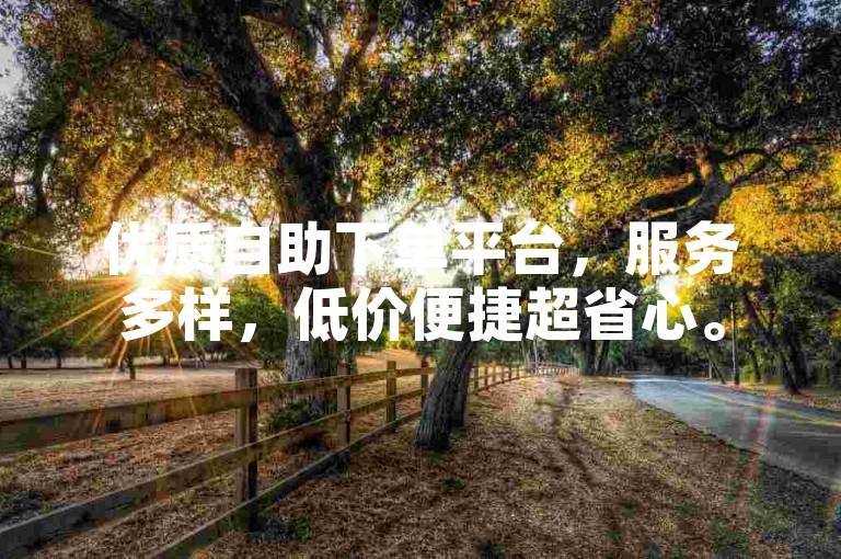优质自助下单平台，服务多样，低价便捷超省心。