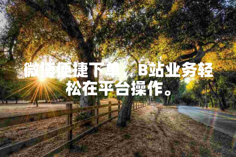 微博便捷下单，B站业务轻松在平台操作。