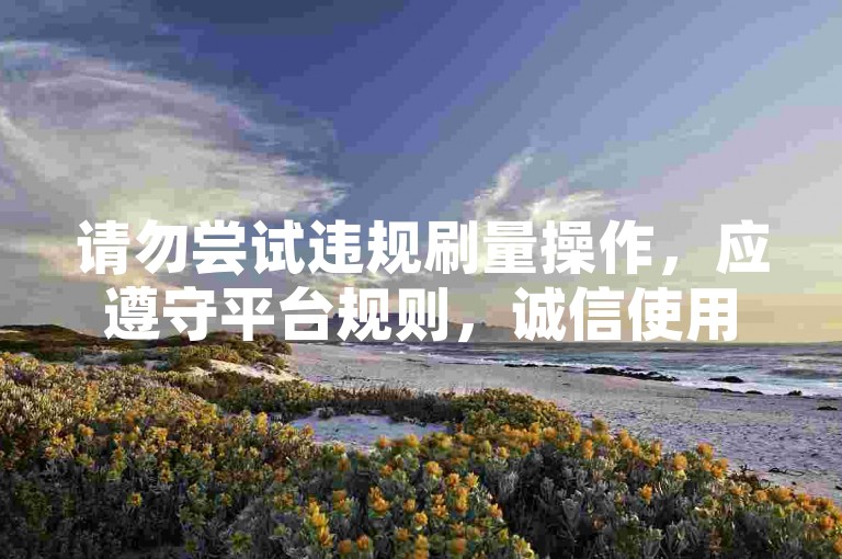 请勿尝试违规刷量操作，应遵守平台规则，诚信使用网络服务。