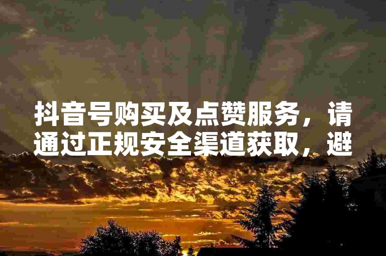 抖音号购买及点赞服务，请通过正规安全渠道获取，避免违规风险。