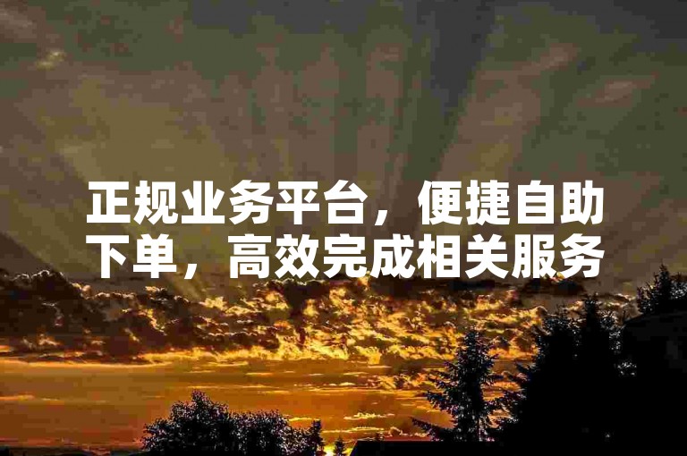 正规业务平台，便捷自助下单，高效完成相关服务。