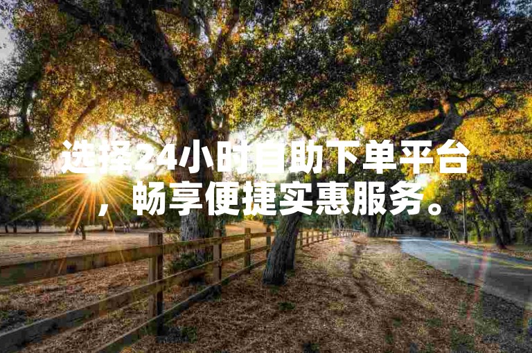 选择24小时自助下单平台，畅享便捷实惠服务。