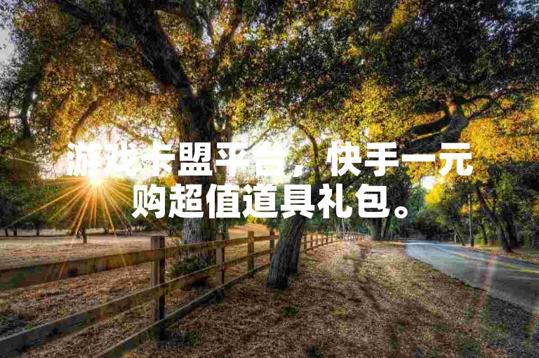游戏卡盟平台，快手一元购超值道具礼包。