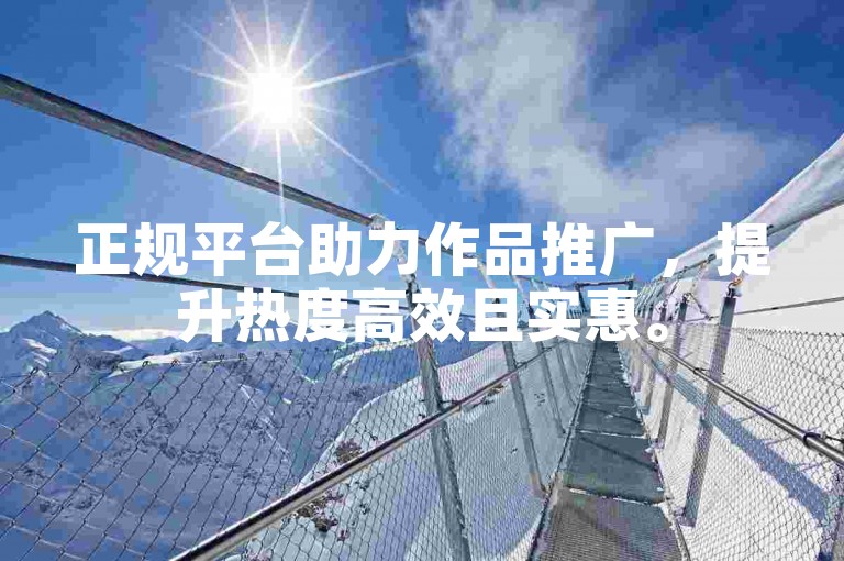 正规平台助力作品推广，提升热度高效且实惠。