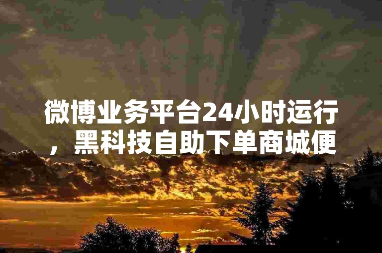 微博业务平台24小时运行，黑科技自助下单商城便捷服务。