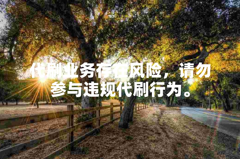 代刷业务存在风险，请勿参与违规代刷行为。