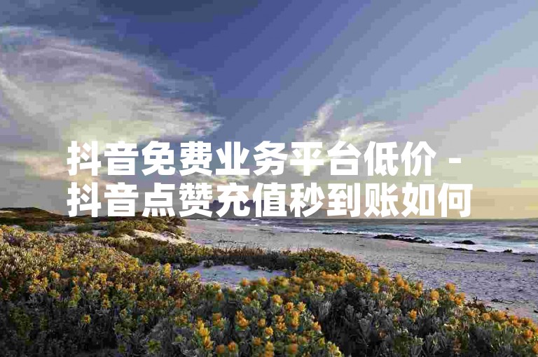 抖音免费业务平台低价 - 抖音点赞充值秒到账如何操作