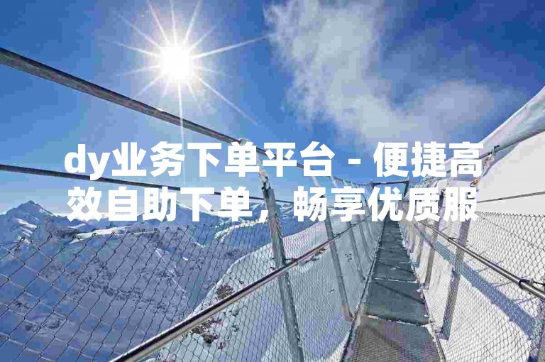 dy业务下单平台 - 便捷高效自助下单，畅享优质服务体验