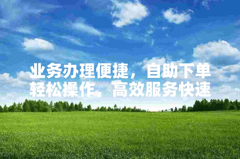 业务办理便捷，自助下单轻松操作，高效服务快速响应。
