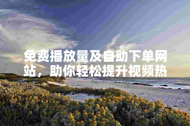 免费播放量及自助下单网站，助你轻松提升视频热度。