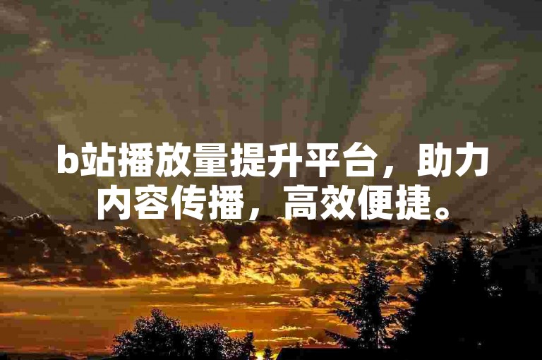 b站播放量提升平台，助力内容传播，高效便捷。