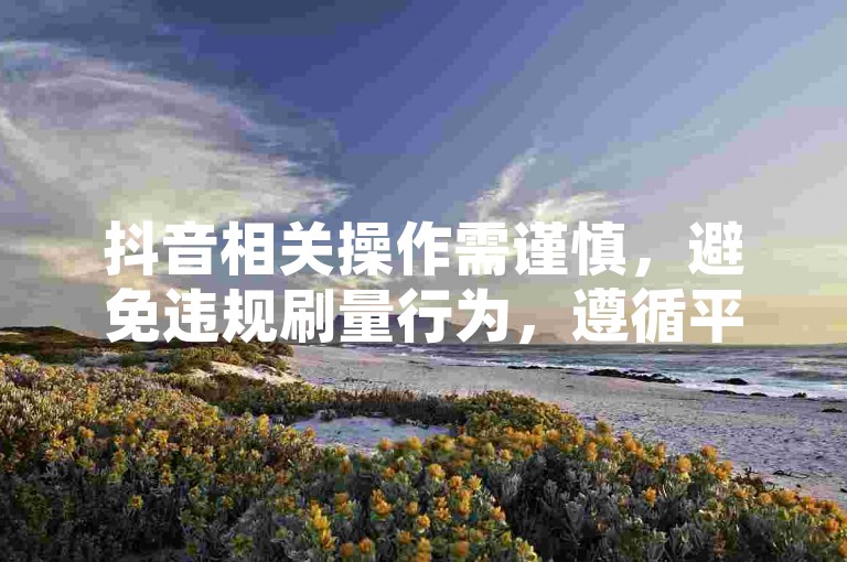 抖音相关操作需谨慎，避免违规刷量行为，遵循平台规则。