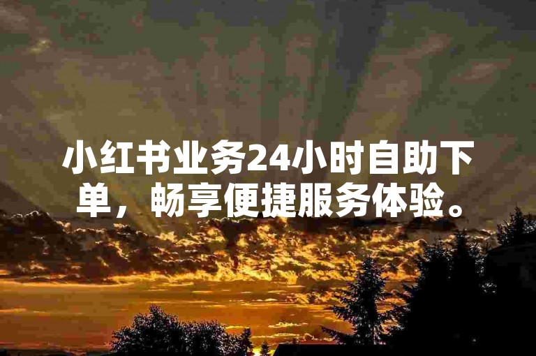 小红书业务24小时自助下单，畅享便捷服务体验。