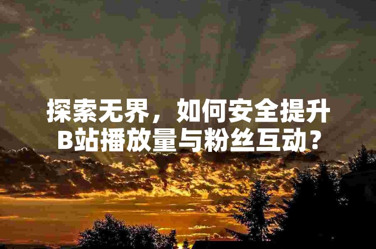 探索无界，如何安全提升B站播放量与粉丝互动？