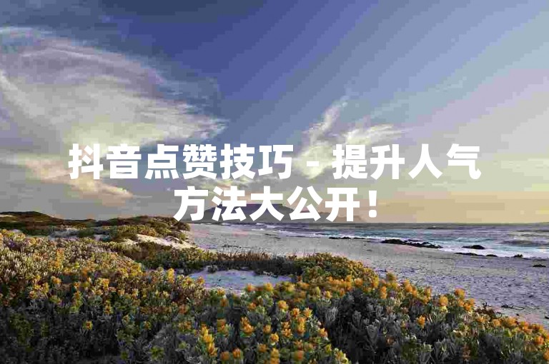 抖音点赞技巧 - 提升人气方法大公开！