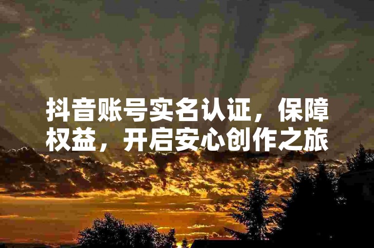 抖音账号实名认证，保障权益，开启安心创作之旅。