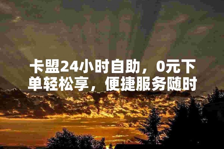 卡盟24小时自助，0元下单轻松享，便捷服务随时有。