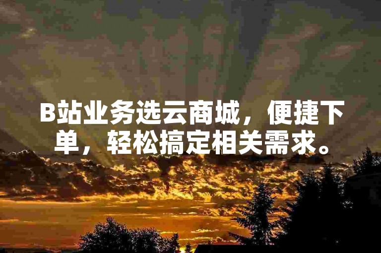 B站业务选云商城，便捷下单，轻松搞定相关需求。