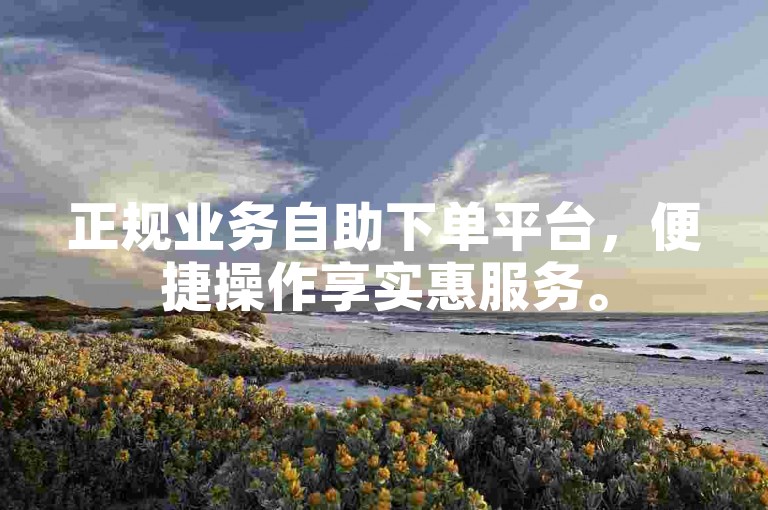 正规业务自助下单平台，便捷操作享实惠服务。