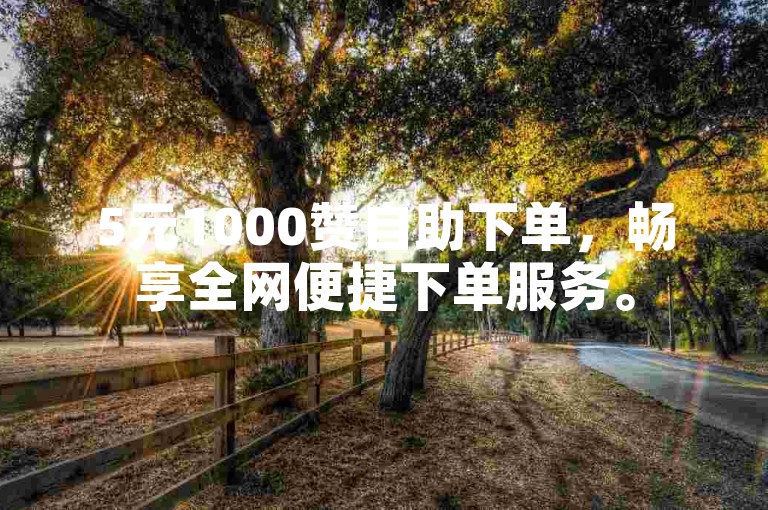5元1000赞自助下单，畅享全网便捷下单服务。