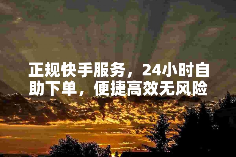 正规快手服务，24小时自助下单，便捷高效无风险。