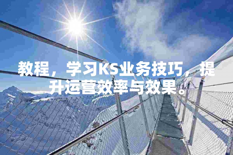 教程，学习KS业务技巧，提升运营效率与效果。