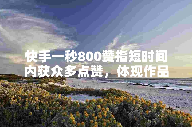 快手一秒800赞指短时间内获众多点赞，体现作品高人气与吸引力。