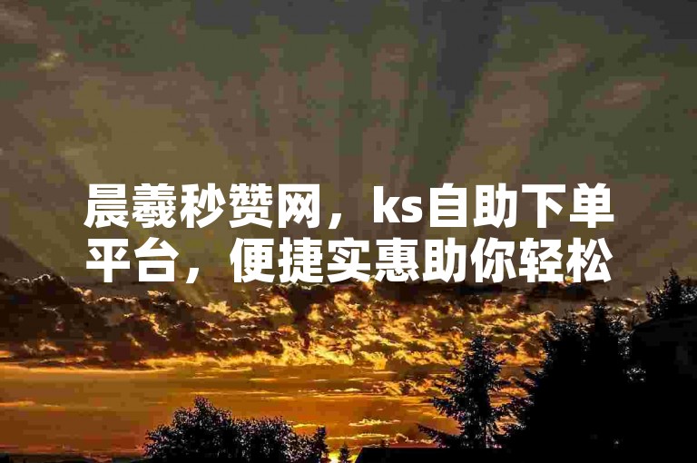 晨羲秒赞网，ks自助下单平台，便捷实惠助你轻松达成需求。