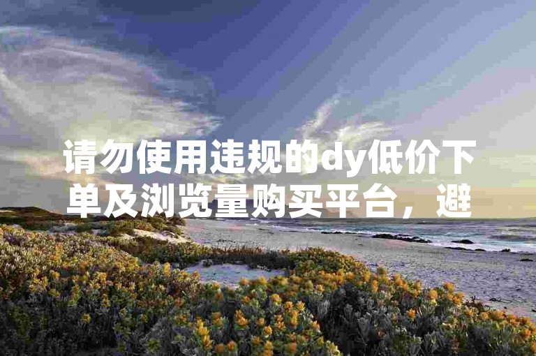 请勿使用违规的dy低价下单及浏览量购买平台，避免账号风险。