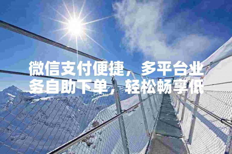 微信支付便捷，多平台业务自助下单，轻松畅享低价服务。