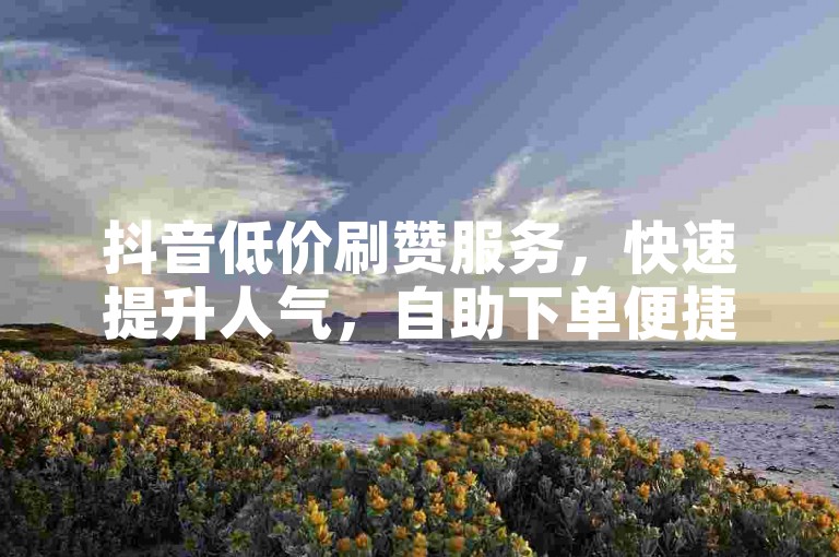 抖音低价刷赞服务，快速提升人气，自助下单便捷高效。