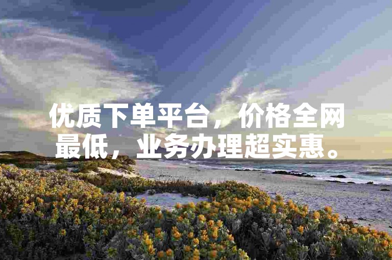 优质下单平台，价格全网最低，业务办理超实惠。