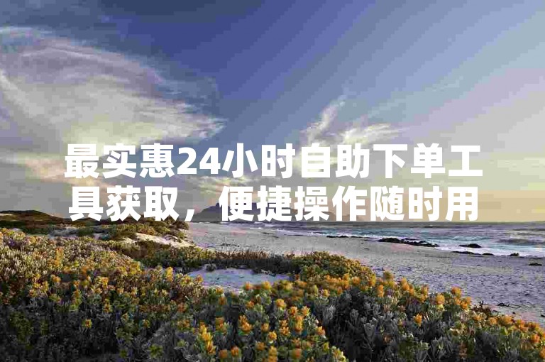 最实惠24小时自助下单工具获取，便捷操作随时用。