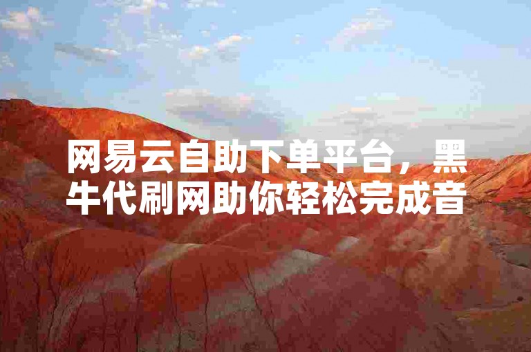 网易云自助下单平台，黑牛代刷网助你轻松完成音乐相关任务。